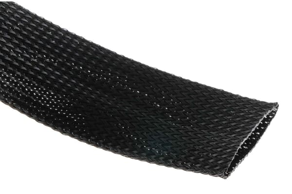 Product image for Black Expandable braided sleeve,40mm dia