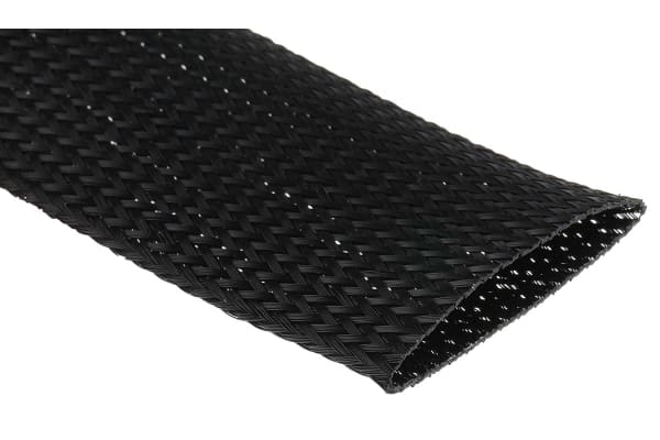 Product image for Black Expandable braided sleeve,50mm dia