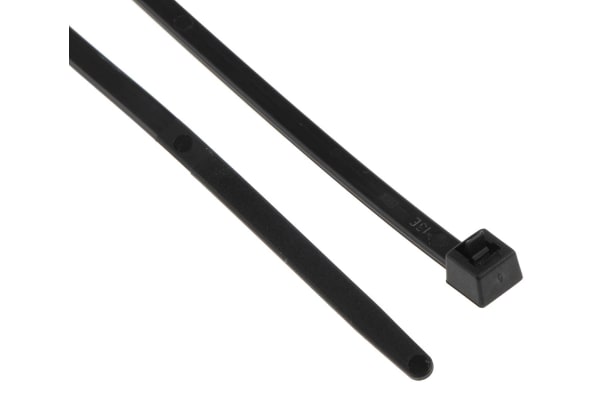 Product image for Black Releasable Cable Tie, 300x4.6mm