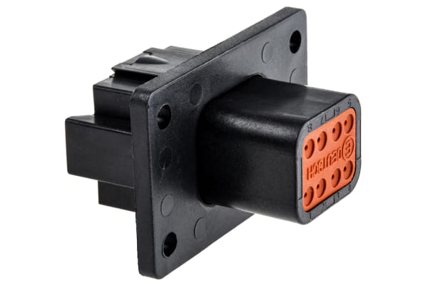 Product image for DT FLANGED RECEPTACLE 8 PIN