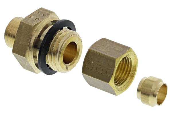 0104 10 00  Legris Brass Pipe Fitting, Tee Compression Equal Tee