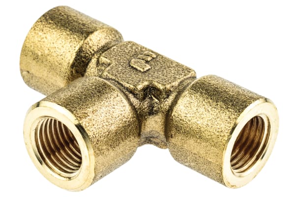 Product image for BRASS EQUAL TEE,1/4IN BSPP F ALL ENDS