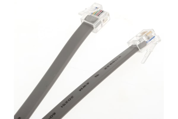 Product image for Grey 6way wired patch lead w/MMJ plug,3m