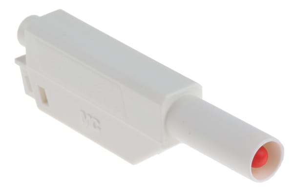 Product image for WHITE SHROUDED STACKABLE PLUG,4MM