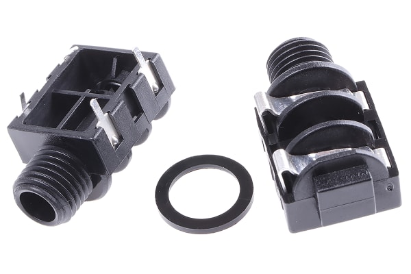 Product image for 2 way mono PCB mount jack socket,1/4in