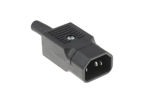 Product image for Bulgin C14 Cable Mount IEC Connector Male, 10A, 250 V ac