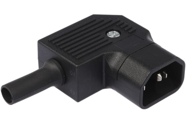 Product image for Bulgin C14 Right Angle Cable Mount IEC Connector Male, 10A, 250 V ac