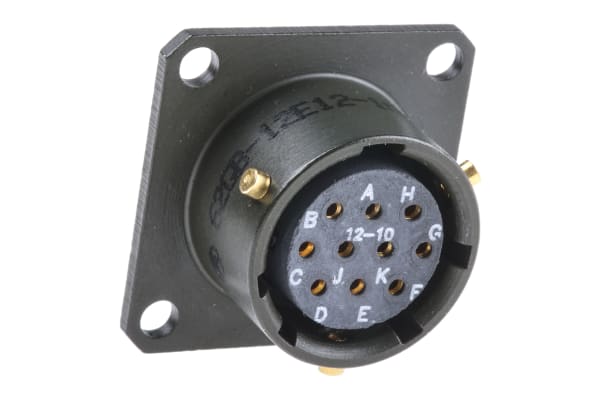 Product image for Sq Flange Receptacle, 10way Skt Contacts