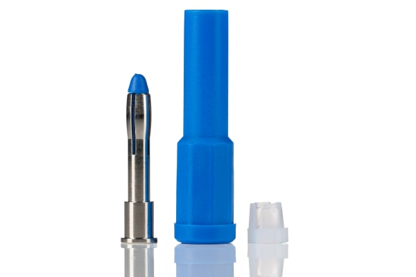 Product image for Blue shrouded unstackable plug,4mm