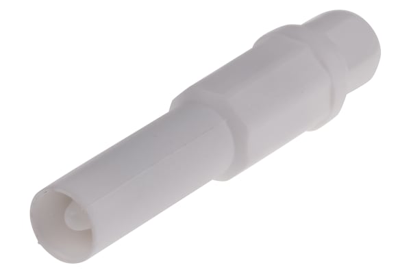 Product image for White shrouded unstackable plug,4mm