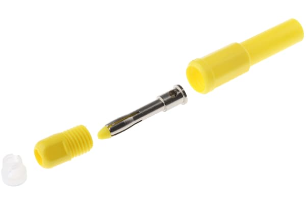 Product image for Yellow shrouded unstackable plug,4mm