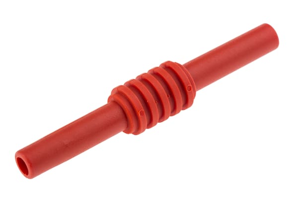 Product image for RED FEMALE/FEMALE SHROUDED ADAPTOR,4MM