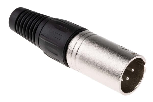 Product image for 4 way nickel finish XLR cable plug