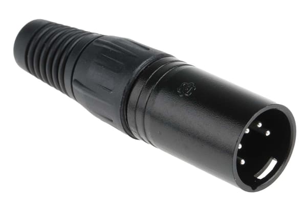 Product image for 5 way black chrome finish XLR cable plug