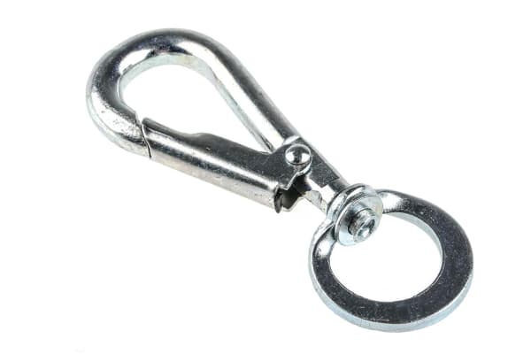 Product image for Swivel spring hook,BZP steel, 5.5 x 66mm