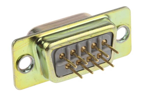 Product image for 9way straight PCB mount D plug,5A 750Vac