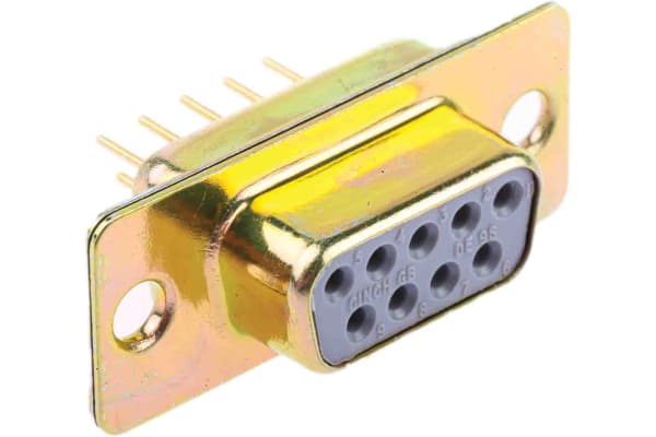 Product image for 9 way straight PCB mount D skt,5A 750Vac