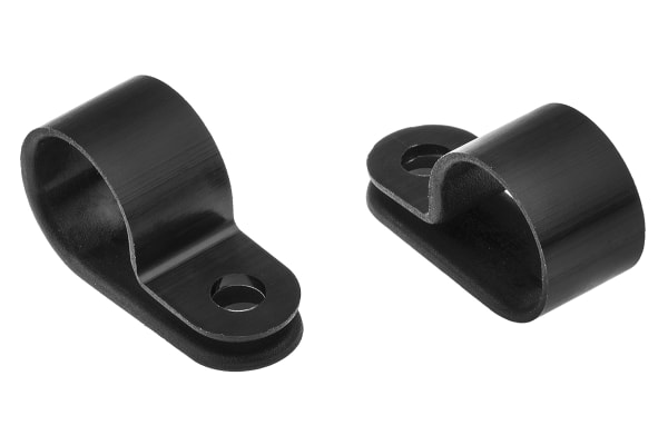 Product image for Black Nylon P-clip, 12.5mm Bundle Dia