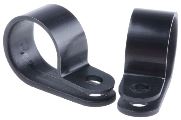 Product image for BLACK NYLON P-CLIP, 16MM BUNDLE DIA