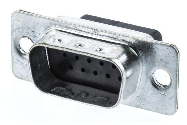 Product image for RS PRO 15 Way Cable Mount D-sub Connector Plug, 2.29mm Pitch, with 3.05 mm mounting holes