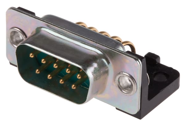 Product image for 9 way r/a PCB mount D plug,5A 750Vdc/ac