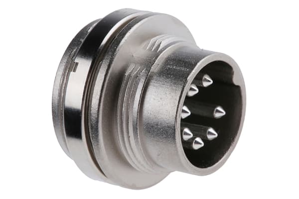 Product image for 7 way screw lock panel mount DIN plug,4A