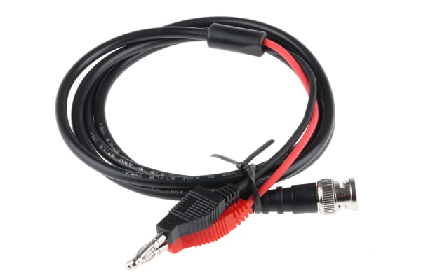 Product image for BNC plg to 4mm plg RG58 cable,50ohm 1.2m