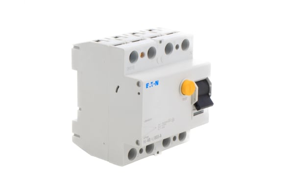 Product image for Eaton 3P+N, 40A RCD Switch, Trip Sensitivity 30mA, Type A, DIN Rail Mount