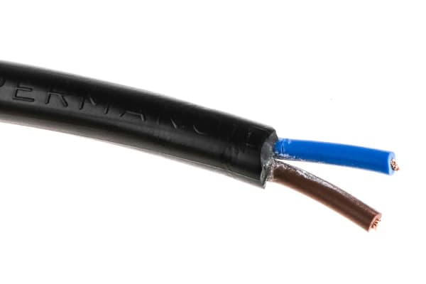 Product image for 0.75mm 3182Y Black Cable