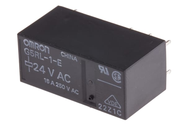 Product image for LOW PROFILE SPDT RELAY, 16A 24VAC COIL