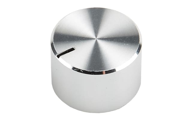 Product image for Spun finish aluminium clad knob,18mm dia