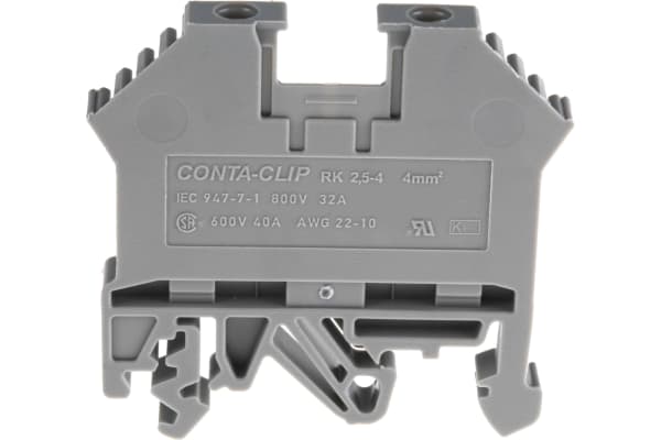 Product image for 4mm din rail terminal grey