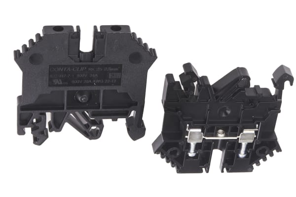 Product image for 2.5mm din rail terminal black