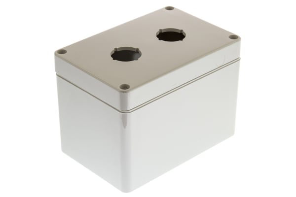 Product image for Bopla Light Grey Euromas Push Button Enclosure - 2 Hole 22mm Diameter