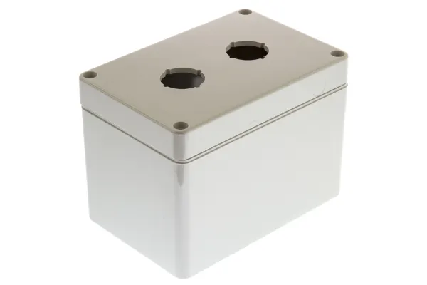 Product image for Bopla Light Grey Euromas Push Button Enclosure - 2 Hole 22mm Diameter