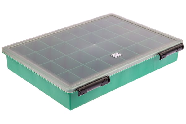 Product image for Green plastic storage box,32 compartment