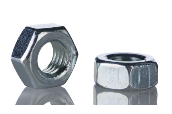 Product image for Zinc plated steel hexagon full nut,M5