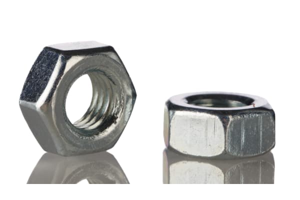 Product image for Zinc plated steel hexagon full nut,M8