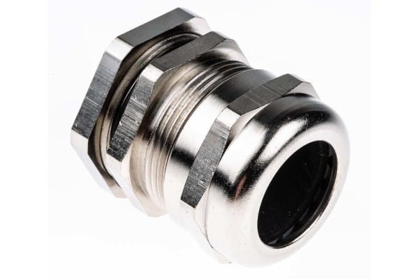 Product image for SIB SIB-TEC M32 Cable Gland With Locknut, Nickel Plated Brass, IP68