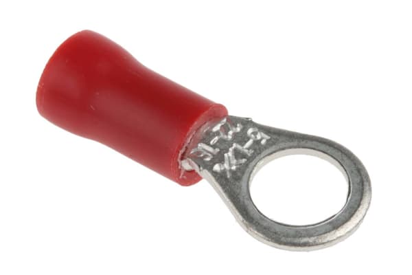 Product image for Red M5 crimp ring terminal,0.5-1.5sq.mm