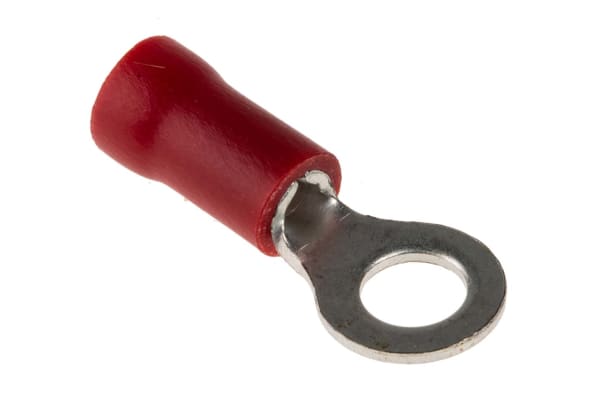 Product image for Red M4 crimp ring terminal,0.5-1.5sq.mm