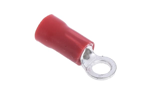 Product image for Red M3 crimp ring terminal,0.5-1.5sq.mm