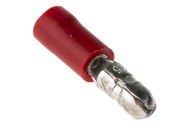 Product image for Red male crimp bullet terminal,4mm