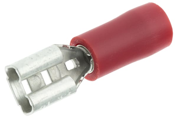 Product image for Red crimp 4.8/0.5mm female receptacle