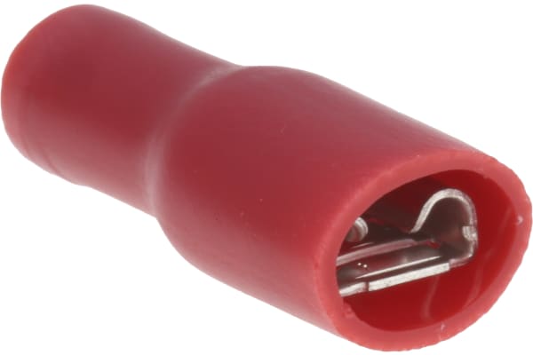 Product image for Red crimp shrouded receptacle, 4.8/0.5mm