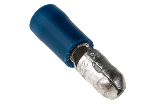 Product image for Blue crimped male bullet terminal,5mm