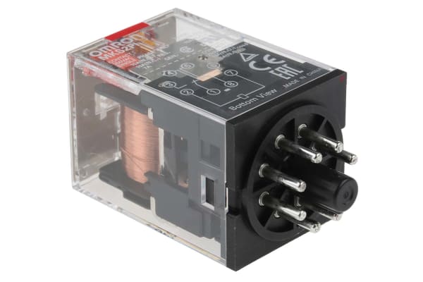 Product image for 8 pin DPDT relay,10A 230Vac coil