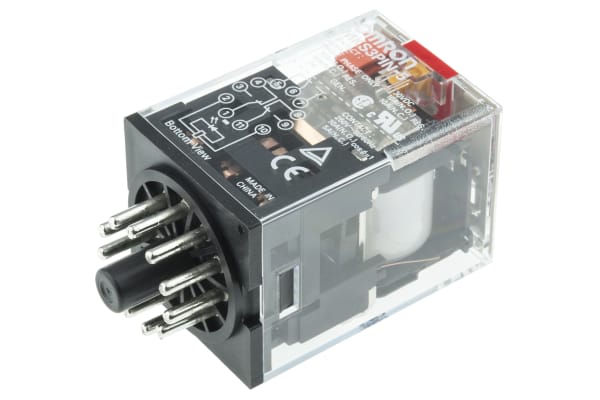 Product image for 11 pin 3PDT relay w/ LED,10A 230Vac coil