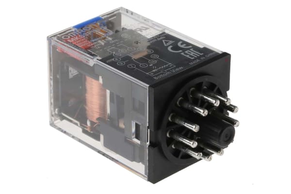 Product image for 11 pin 3PDT relay w/ LED,10A 24Vdc coil