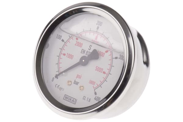 Product image for PRESSURE GAUGE,63MM DIA 0-400 BAR